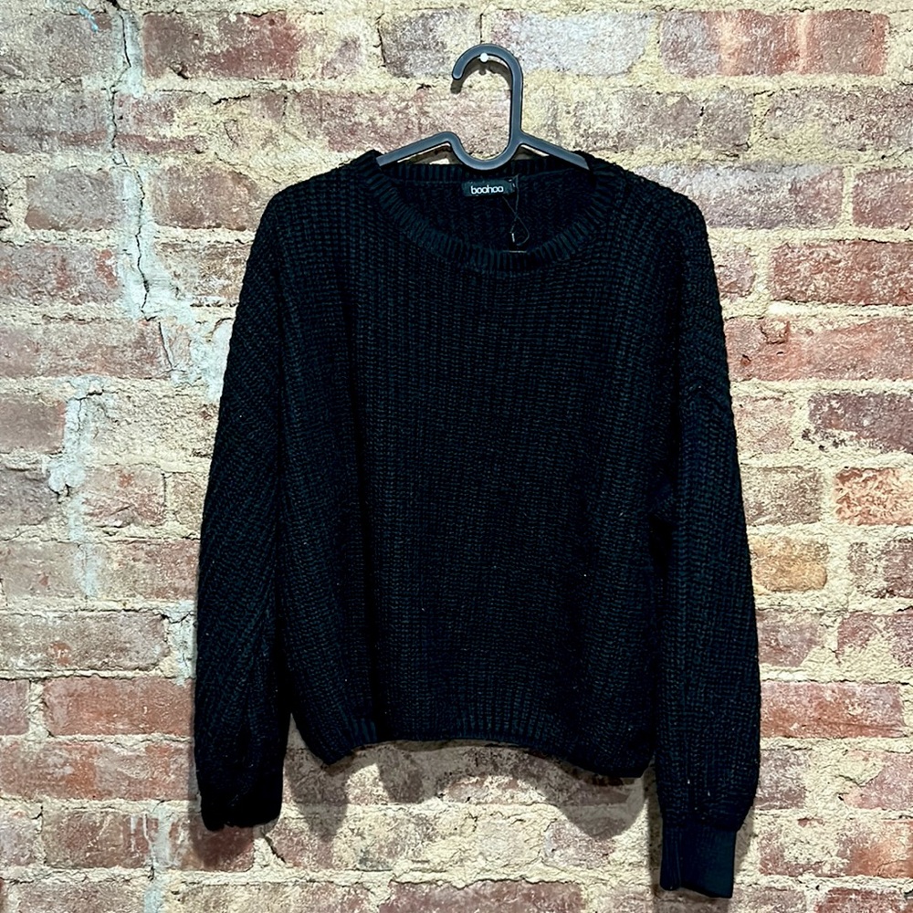 Black Knitted Chunky Sweater